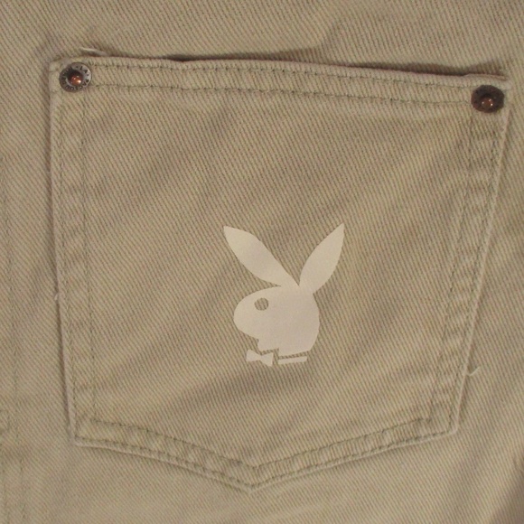 Playboy Jean Jacket Men's Large Beige Trucker Denim Corduroy Collar Button Front - Picture 5 of 9